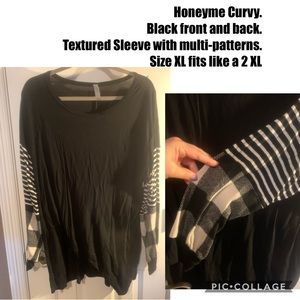 Honeyme Curvy. Multi- design sleeves, size XL.